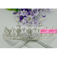 Prinzessin einfache Design Kristall Legierung Braut Mode Schmuck Kronen und Tiaras